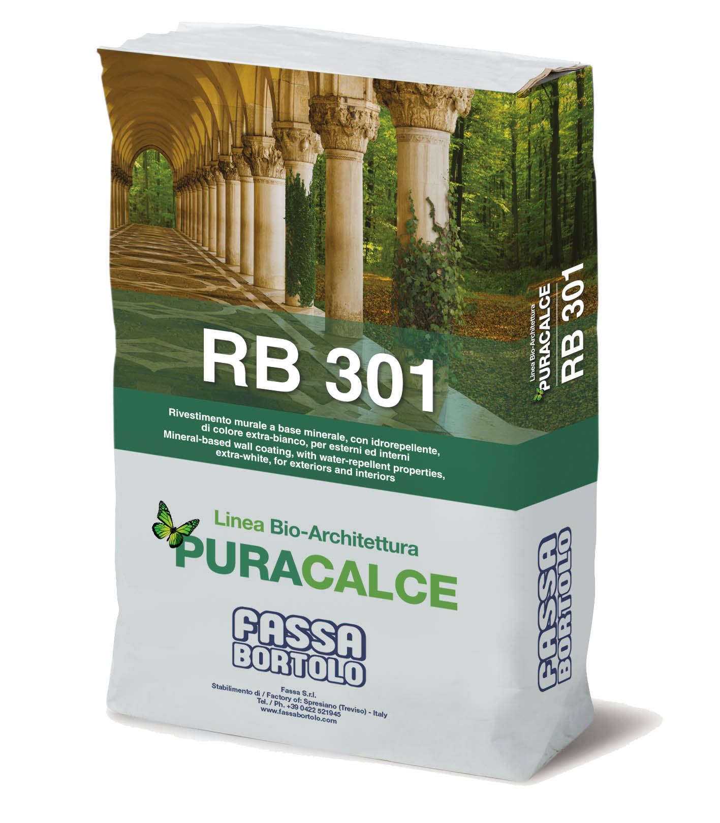 RB 301: Bio-rivestimento murale extra bianco a base minerale per esterni ed interni
