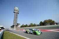 Biagi sulla Lamborghini Fassa in gara a Barcellona